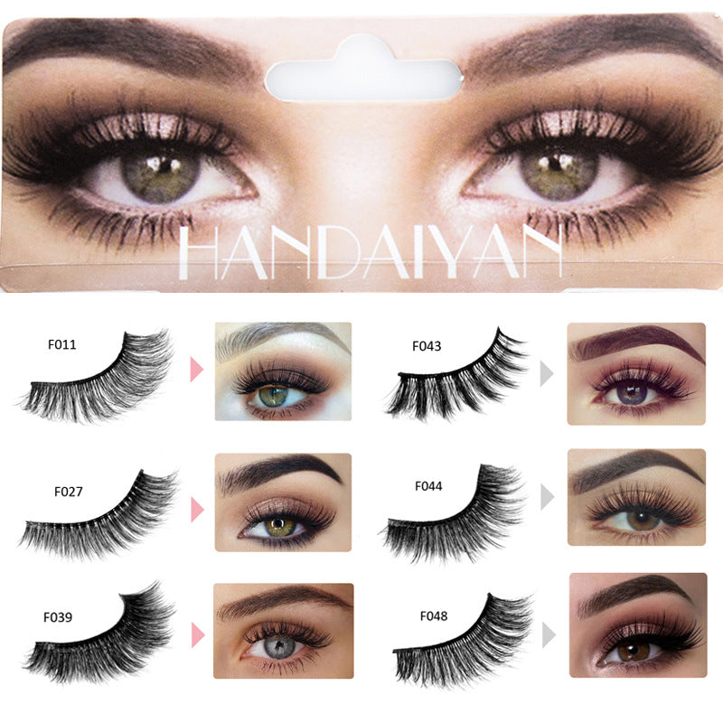 Explosive 3D Mink Hair False Eyelashes Curled Soft Slender Three Dimensional Thick False Eyelashes