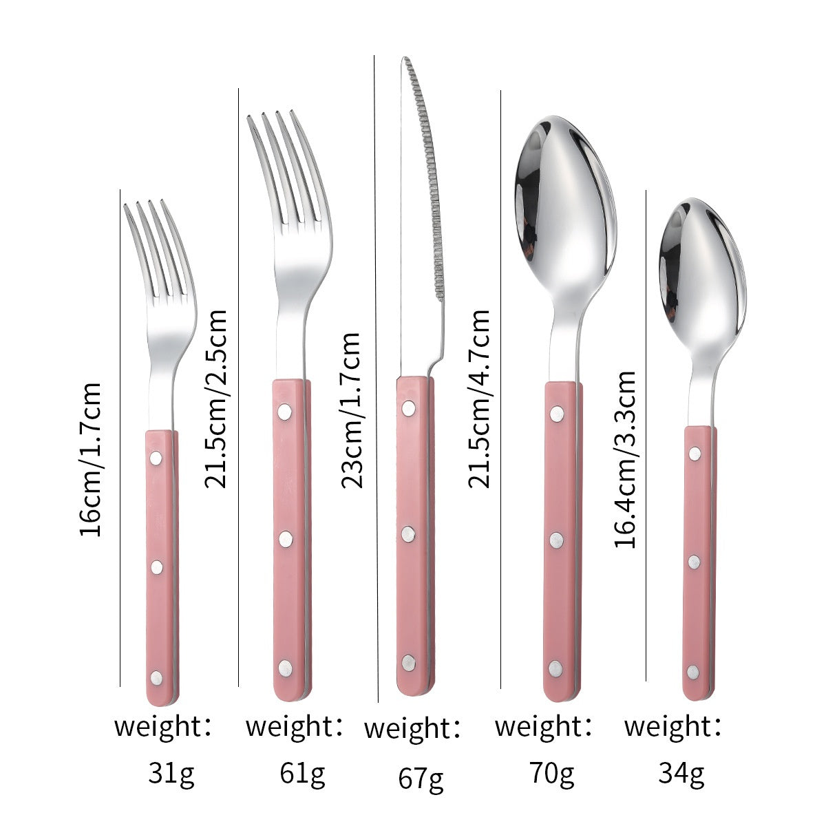 French Rivet ABS Handle Hotel Western Tableware Steak Knife Butter Knife Set