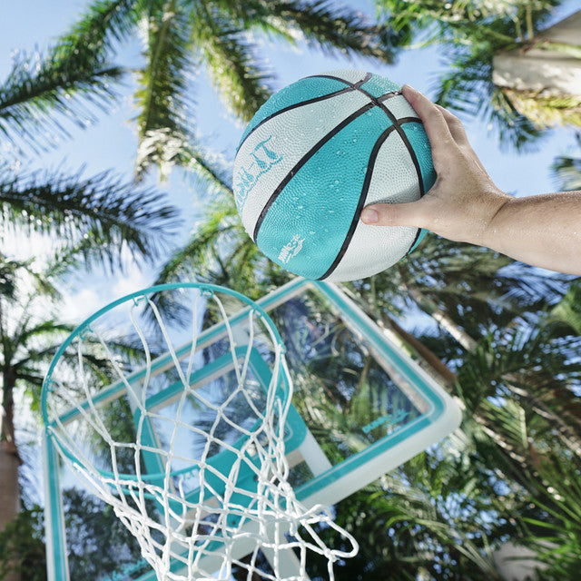 Dunn Rite Deck Shoot Combo Deck-Mounted Pool Basketball & Volleyball Set - Clear