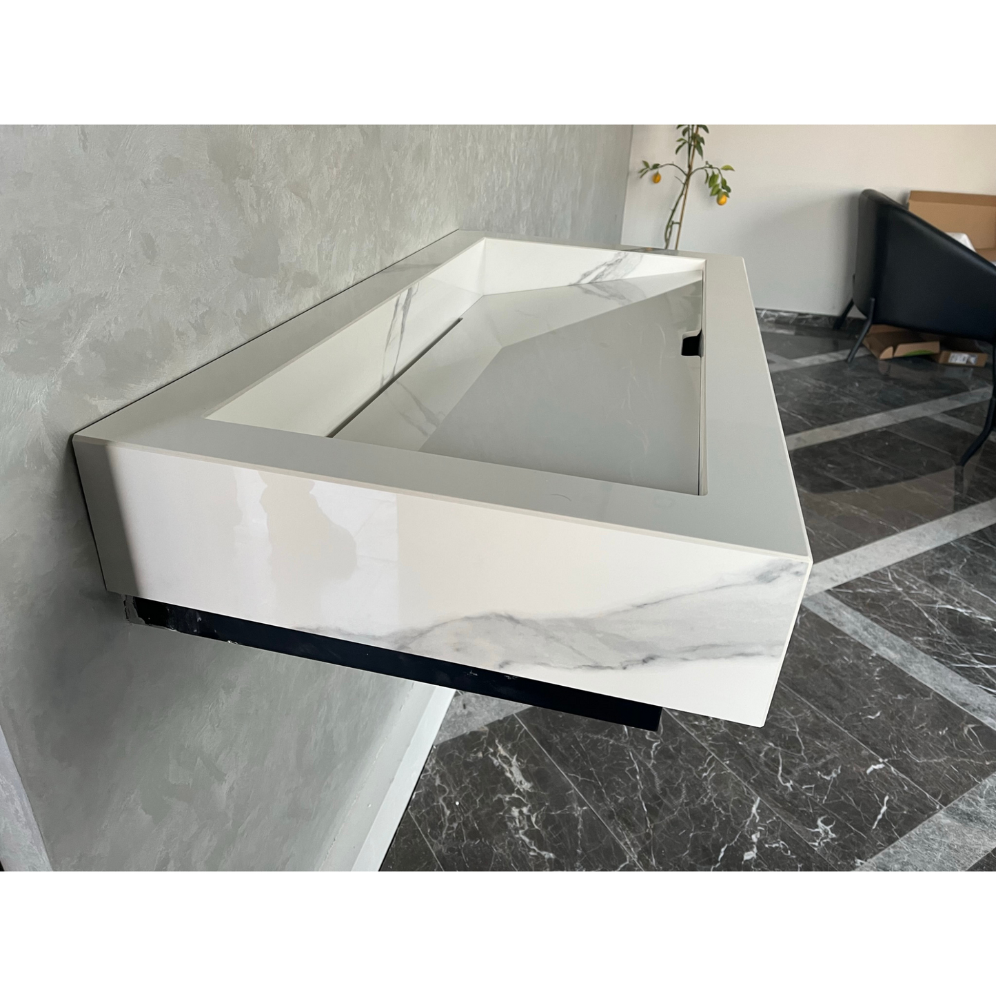Custom Extra Statuario Polished Porcelain Sink (ES-051)