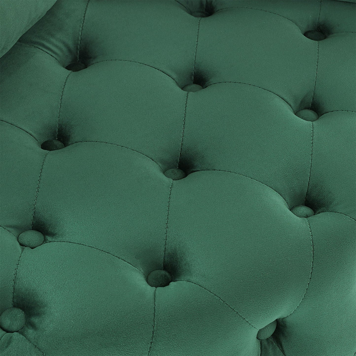 Modern Upholstered Swivel Chair With Button Tufted Design And Movable Wheels