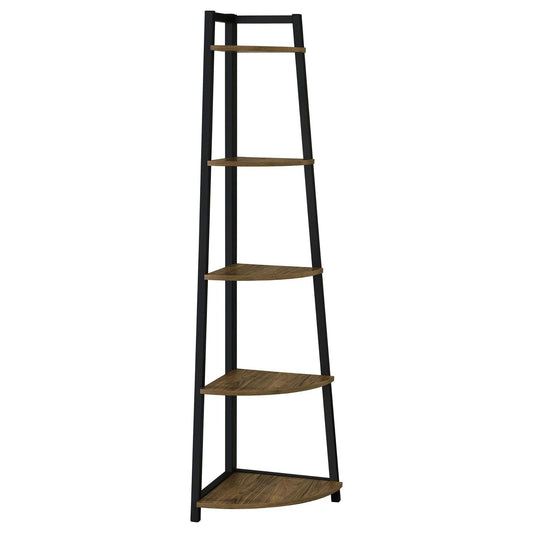 5 Tier Corner Bookcase - Brown