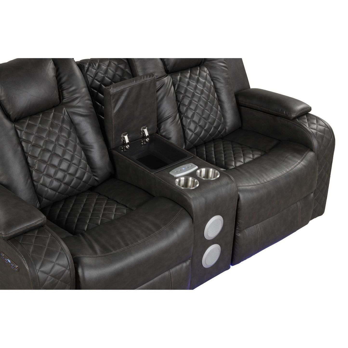 Benz - Power Reclining Loveseat With LED Lighting And Built In USB