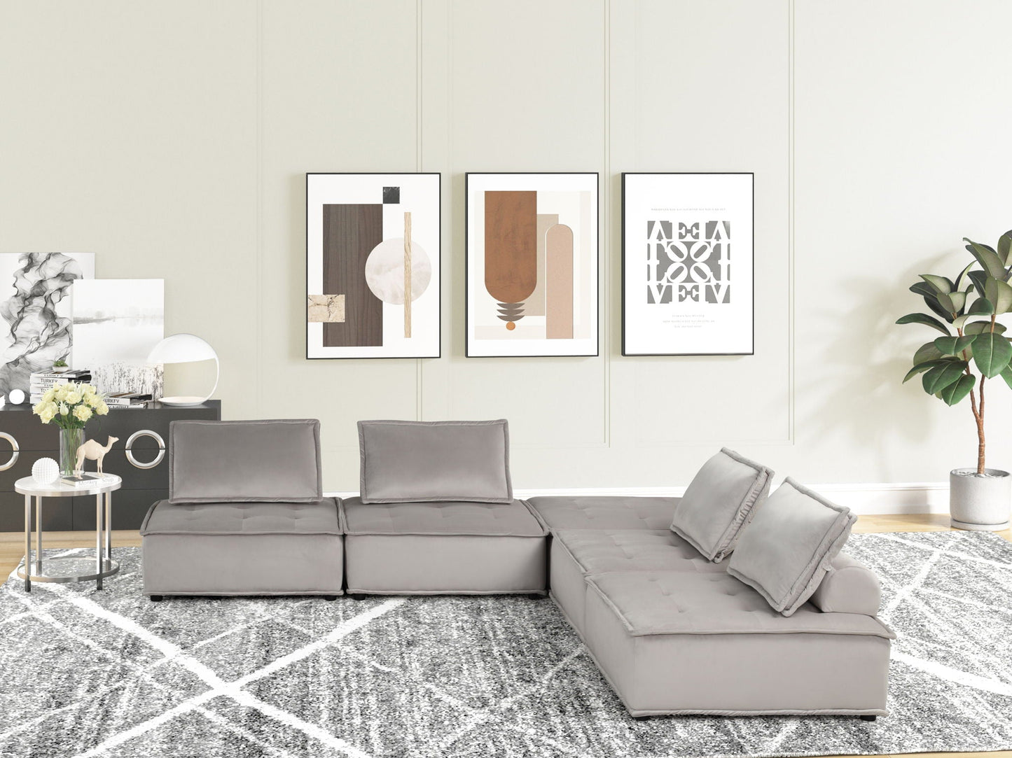 Anna - Stylish Sectional Sofa Ottoman