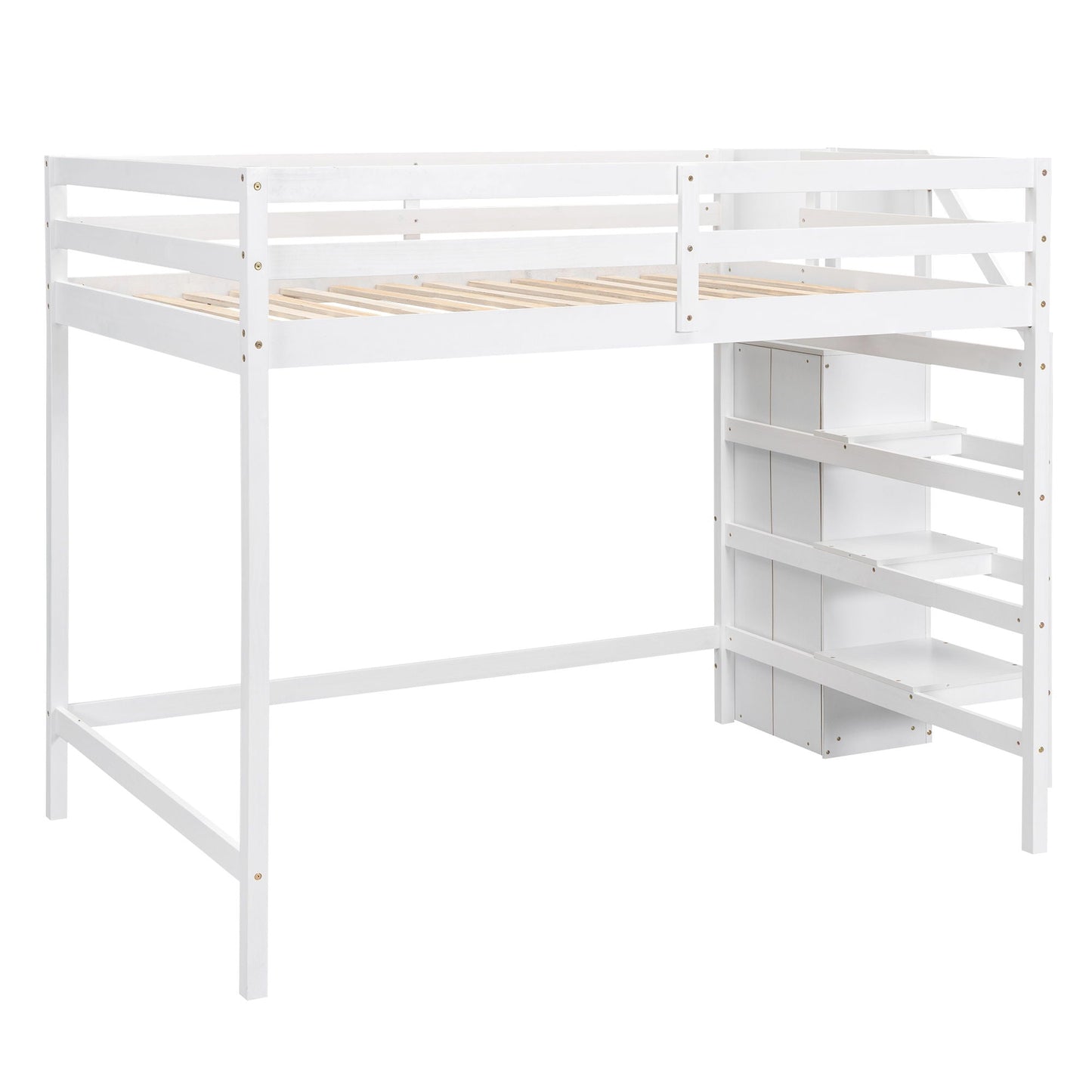 Loft Bed With Built In Storage Wardrobe And Staircase