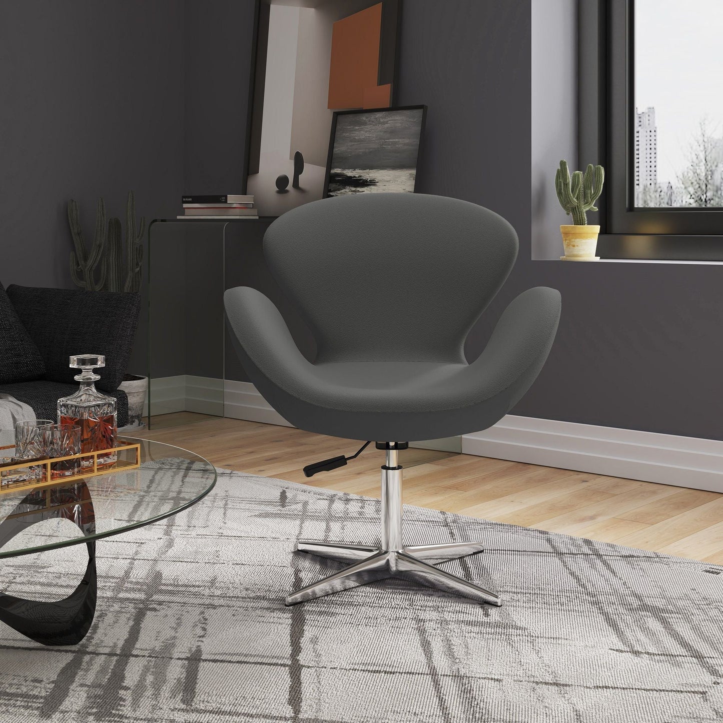 Raspberry - Swivel Lounge Chair