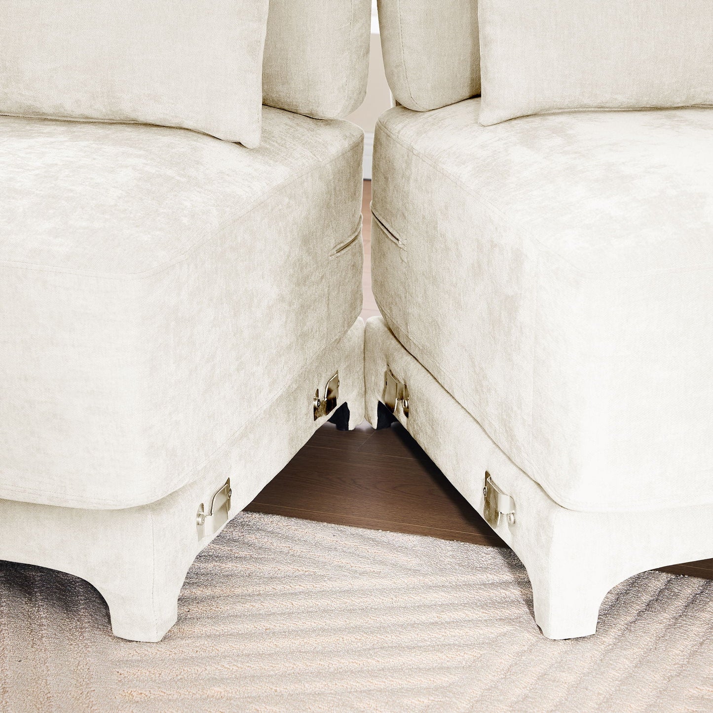 Stylish Sofa With Ottoman And Lumbar Pillows, Ergonomic Design
