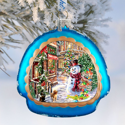 Christmas Lane Snowflake Glass Ornament by D. Gelsinger - Christmas Decor - 756-101-DG
