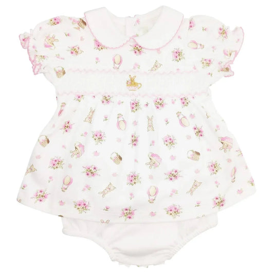 "Bella Bunny" Hand Smocked Dress and Bloomer Set