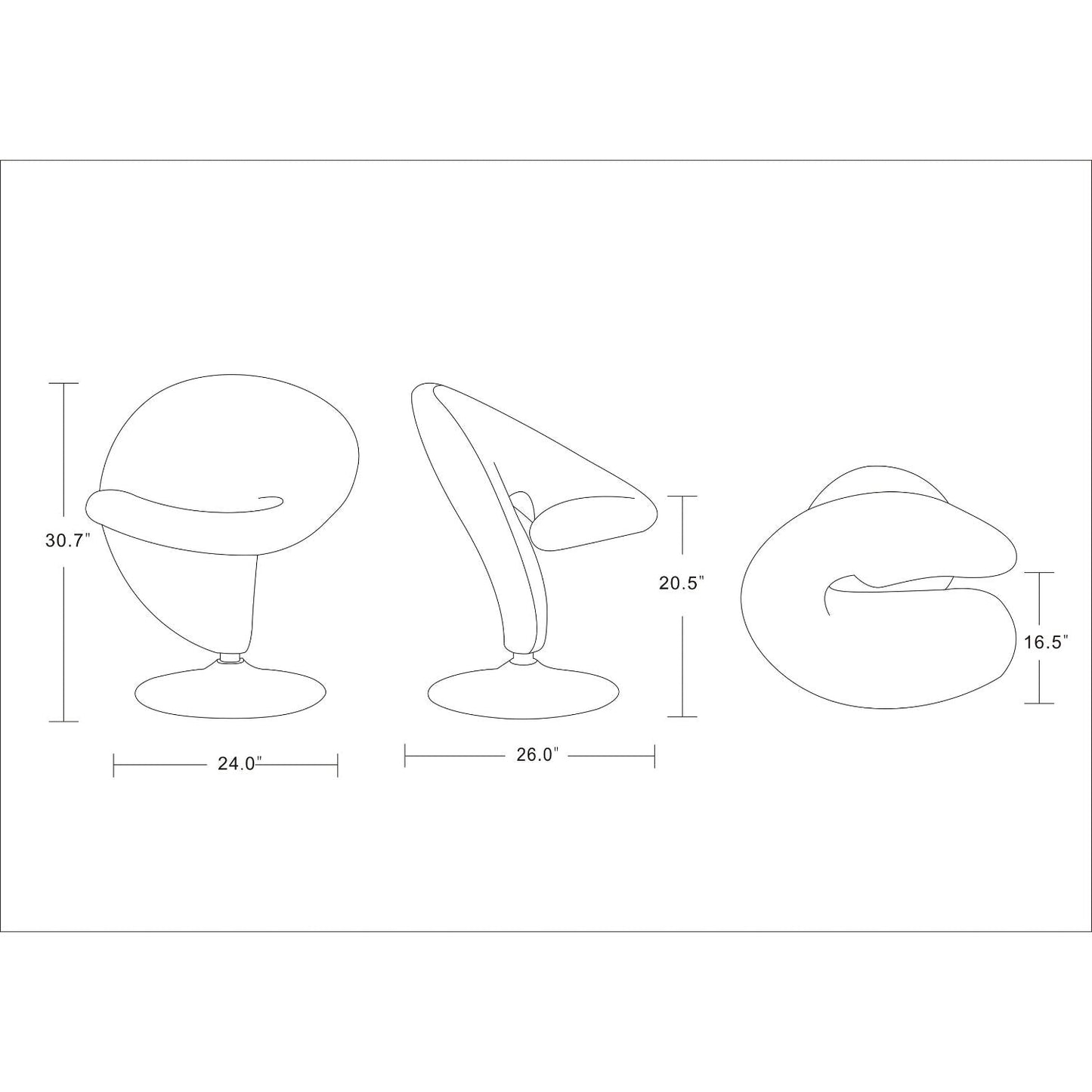 Modern Swivel Lounge Chair With Base - Gray