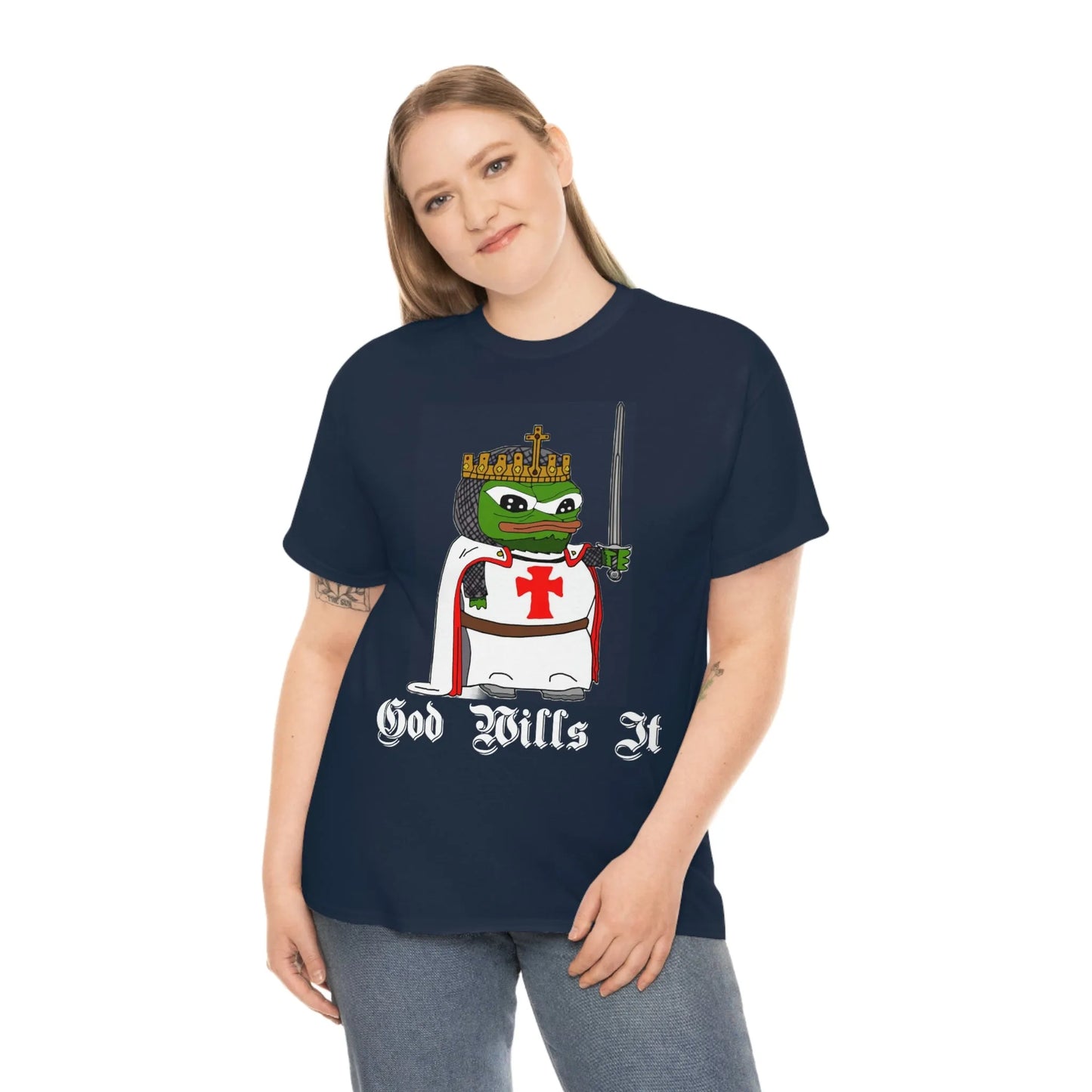Crusader Pepe "God Wills It" Tee - Deus Vult Meme Shirt - 4LibertyShop.com