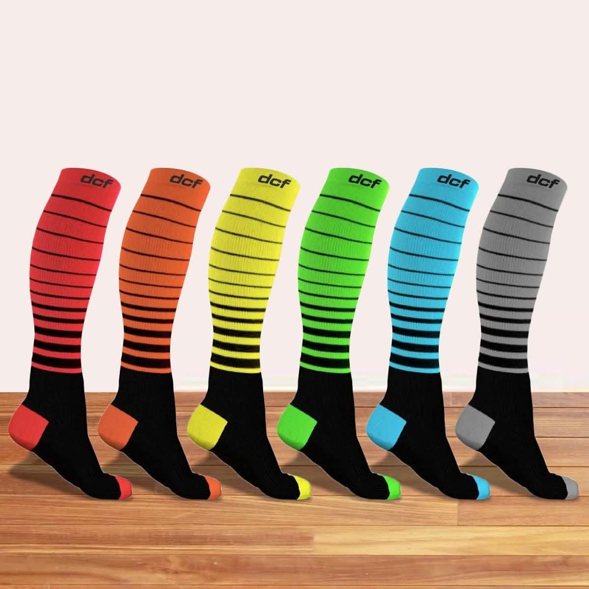 6-Pack: DCF Unisex Striped Compression Socks – Erratic Behavior