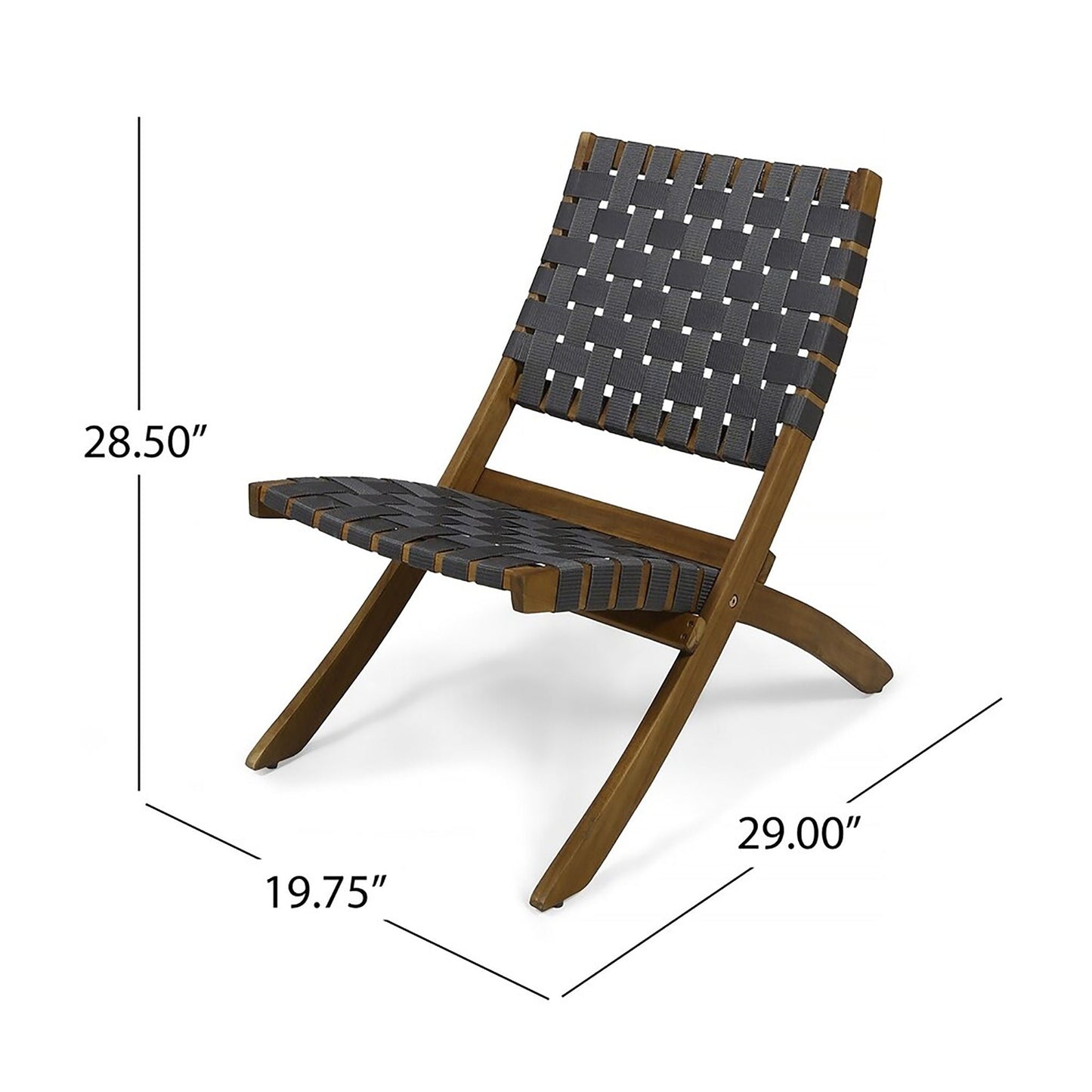 Kayla Outdoor Foldable 2 Seater Chat Set - Brown / Gray