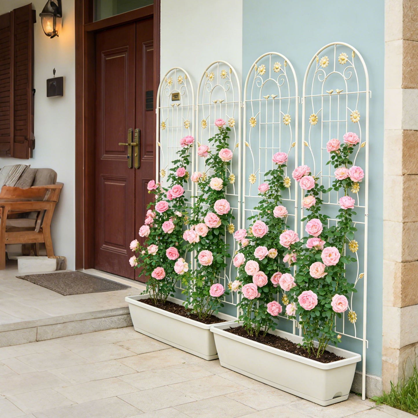 Metal Garden Trellis Rustproof Trellis For Climbing Plant Outdoor Flower Support