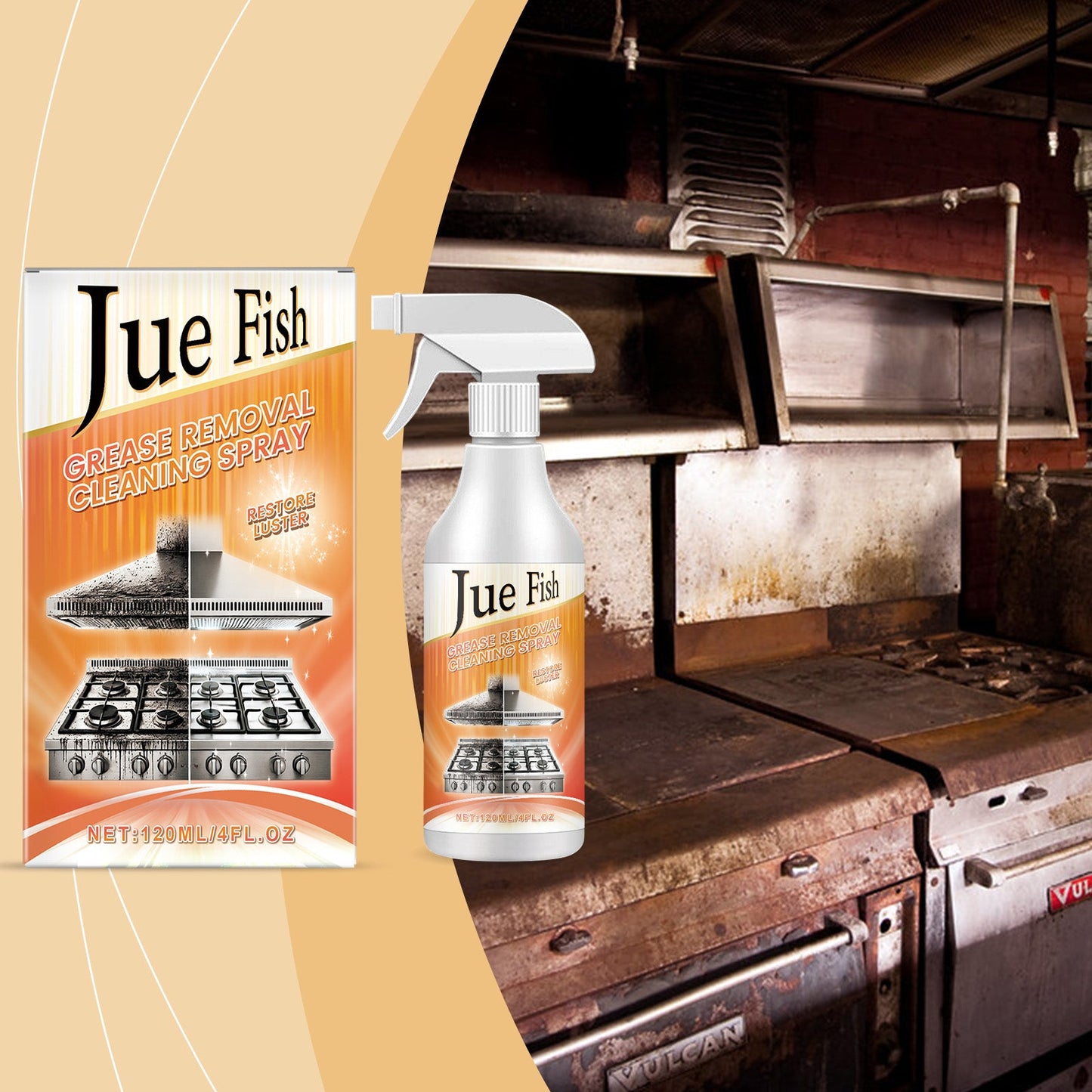 Grease Remover Cleaning Spray Multi-Purpose Kitchen Counter Top Oven Grease Remover Cleaning Spray