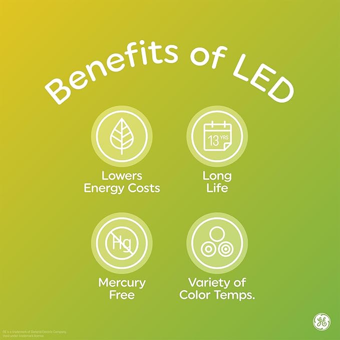 GE LED+ Motion Sensor LED Light Bulbs, 12W, Outdoor Security Lights, A21, Warm White (2 Pack)
