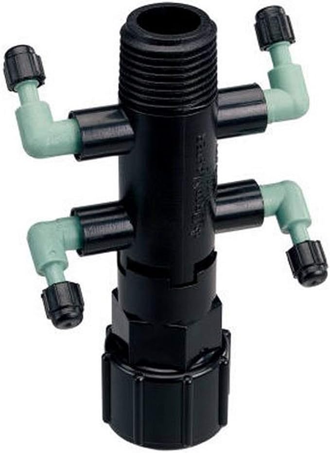 Orbit 2 Pack Drip System Shrub Adapter 4-Port Watering Manifold for 1/4 Inch Tube…