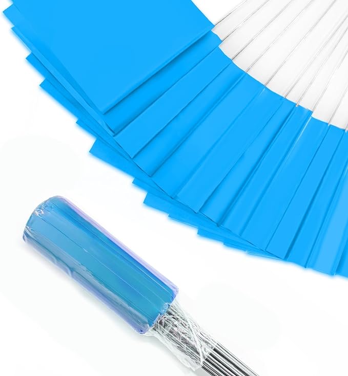 Zozen 50Pack Blue Marking Flags, Writable/15x4x5 Inch, Yard Flags for Lawn & Irrigation & Landscape & Sprinkler & Survey & Dog Training.