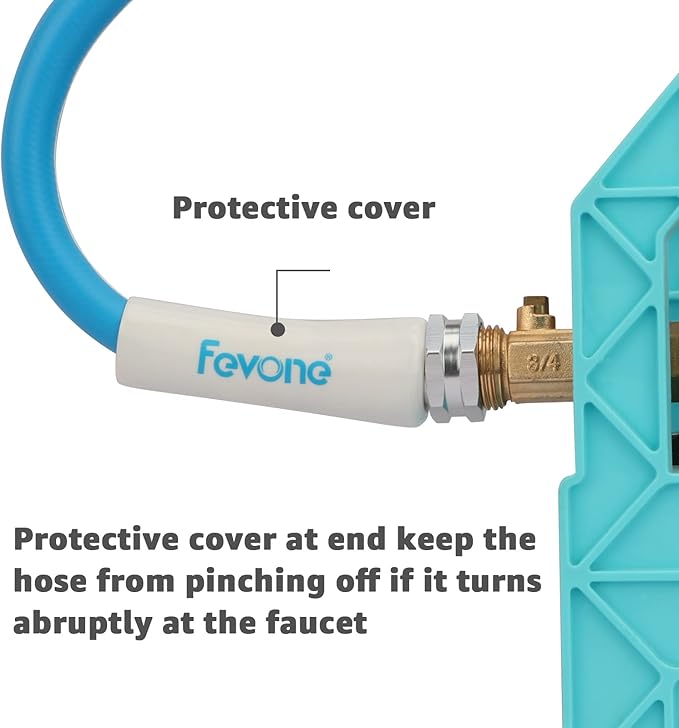 Fevone 3 ft Garden Hose, Hose Reel Leader Hose, Hybrid Polymer, Kink Resistance, Flexible, Durable, Leak Free, Aluminum Fittings, 3/4" GHT, 5/8" ID, 600 Psi, Drinking Water Safe