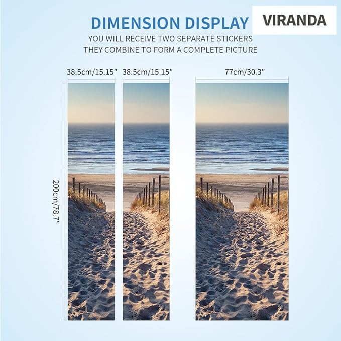 3D Door Stickers Murals - Bamboo - Peel and Stick Wallpaper - Self-Adhesive Decals - Removable PVC Waterproof Door Poster - Bedroom, Living Room - 35.4" x 78.7"