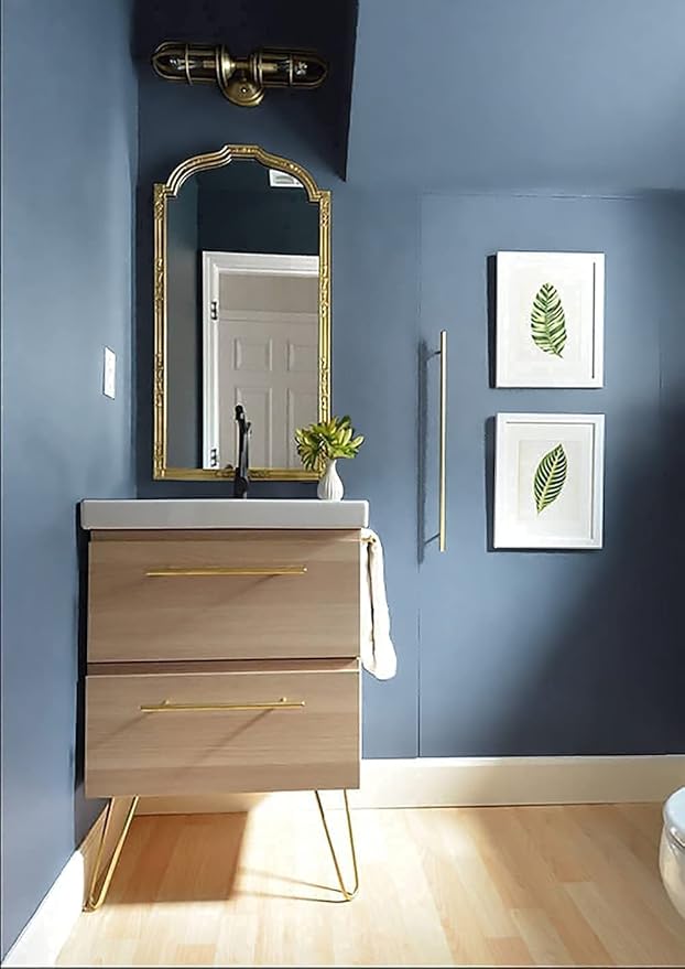 Dimoon 236''x17.7'' Blue Peel and Stick Wallpaper Contact Paper Modern Self Adhesive Wall Paper Removable Renter Friendly Textured Solid Color Shelf Cabinet Vinyl Roll (236''x17.7'',Blue Grey)