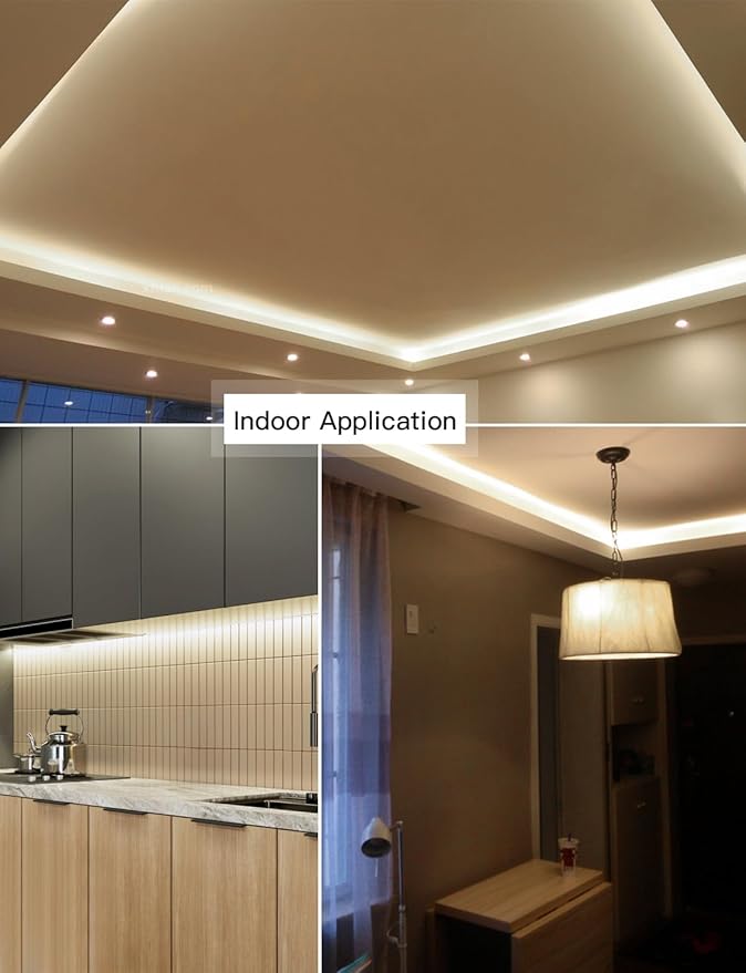 AIMENGTE Outdoor LED Strip Lights Plug in, Indoor Led Strip Lighting Waterproof, AC 110V, 240LEDs, 4000k Rope Lights for Garden, Patio, Living Room Cabinet Kitchen Mirror Lights (6.6ft, Daylight)