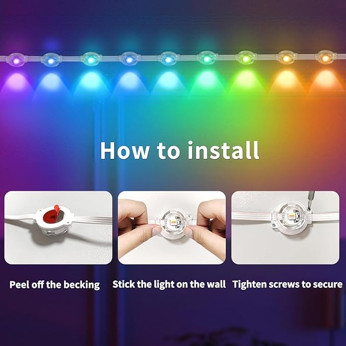 Permanent Outdoor Lights,200ft RGB Eave Lights with App Control Remote,IP67 Waterproof LED Light,Music Sync Outside Light for House,Halloween,Roof,Garden,Christmas Decorations