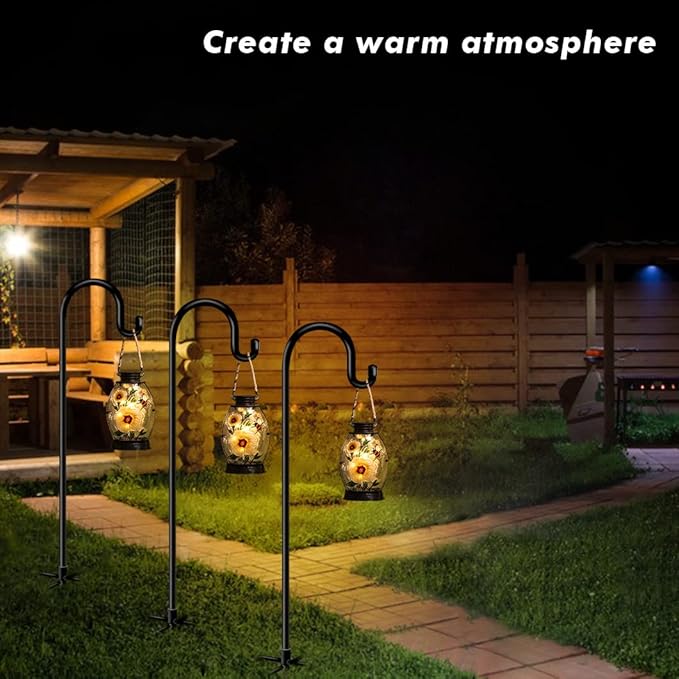 Shepherd Hooks for Bird Feeder Outdoor 44 inch, Small Heavy Duty Hummingbird Feeder Poles for Hanging Planter Basket Wind Chimes Garden Decor 2Pcs