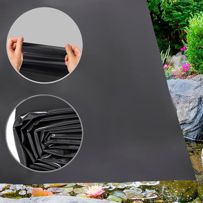 Pond Liners 20 x 20 Feet, Easy Cutting LDPE Pond Liner 20 Mil, High Preformed Koi Pond Liner for Ponds, Streams, Fountains and Garden Waterfall