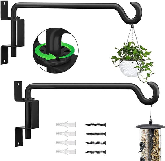 8 Inch 2 Pack Plant Hangers Outdoor, Wall Plant Hanger, Plant Hangers Indoor, Bird Feeder Hangers for Outside, for Bird Feeders, Planters, Lanterns, Wind Chimes, Home Decor