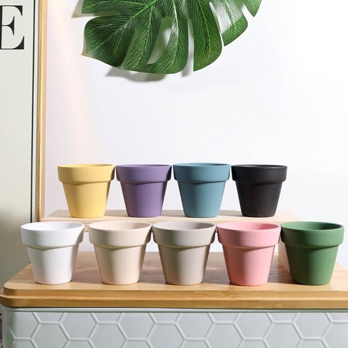 vensovo 48 Pcs 2" Tiny Terracotta & Terra Cotta Pots with Drainage - Green Small Mini Clay Ceramic Pottery Planter Ideal for Indoor/Outdoor Plants, Crafts, Wedding Favors
