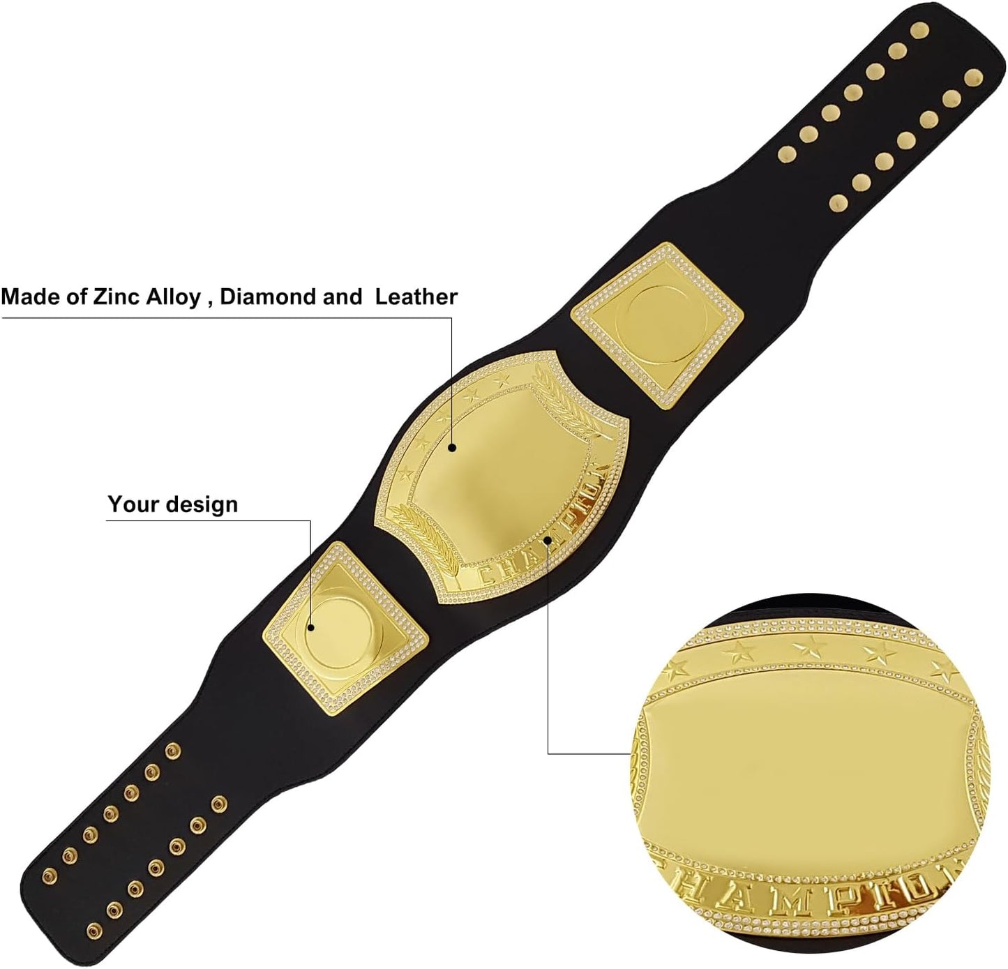 Championship Belt Customizable Wrestling Belt, Completely Personalized for All Sports
