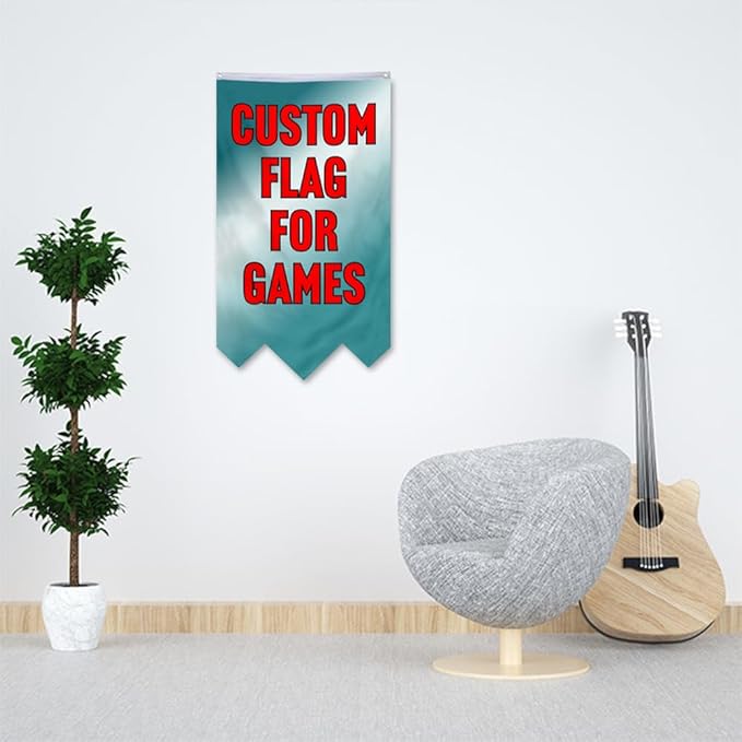 Customizable Games Funny Family Personalized Swallowtail flag Garden house banner Decor Double Stitched Polyester with Brass Grommets (Game, 20x30in)