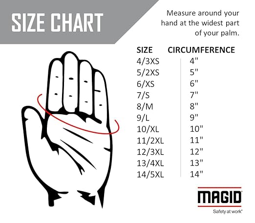 MAGID D-ROC ANSI A4 AeroDex Polyurethane Palm Coated Work Gloves, 1 Pair, Size 5/2XS, GPD482