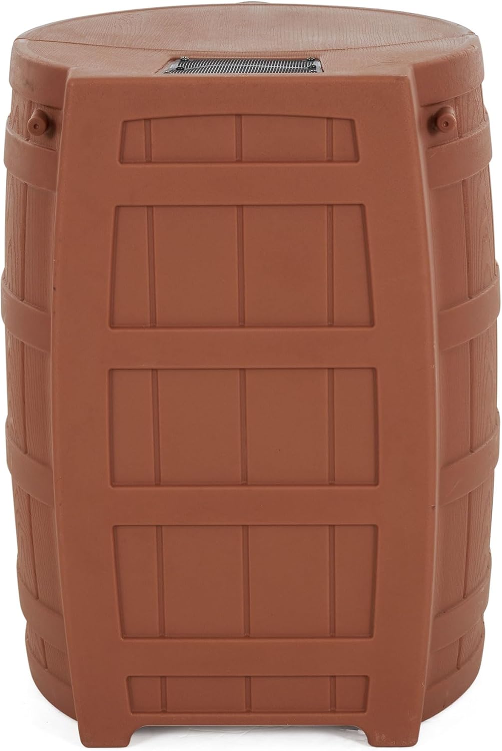 Good Ideas Rain Wizard 50 Gallon Plastic Outdoor Home Rain Barrel Water Storage Collector with Brass Spigot and Flat Back Design, Terra Cotta (4 Pack)