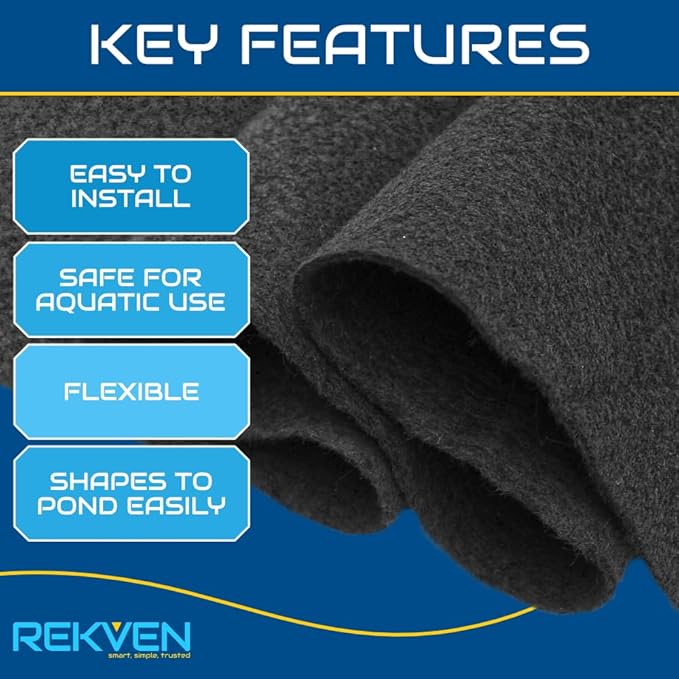 10 x 15 Feet Pond Liner Underlayment Non Woven Geotextile with 15 U-Pins