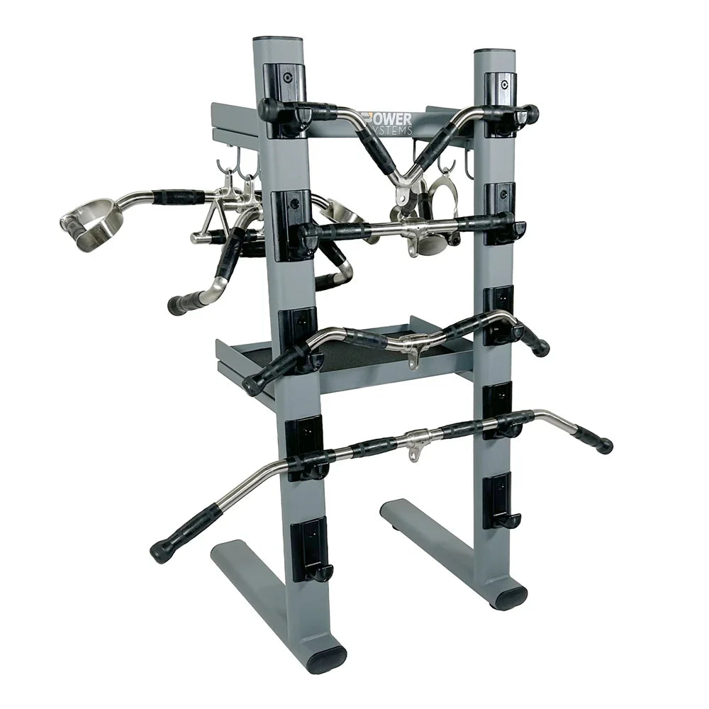 Power Systems Premium Revolving Cable Attachments Bar and Accessory Rack with Attachments