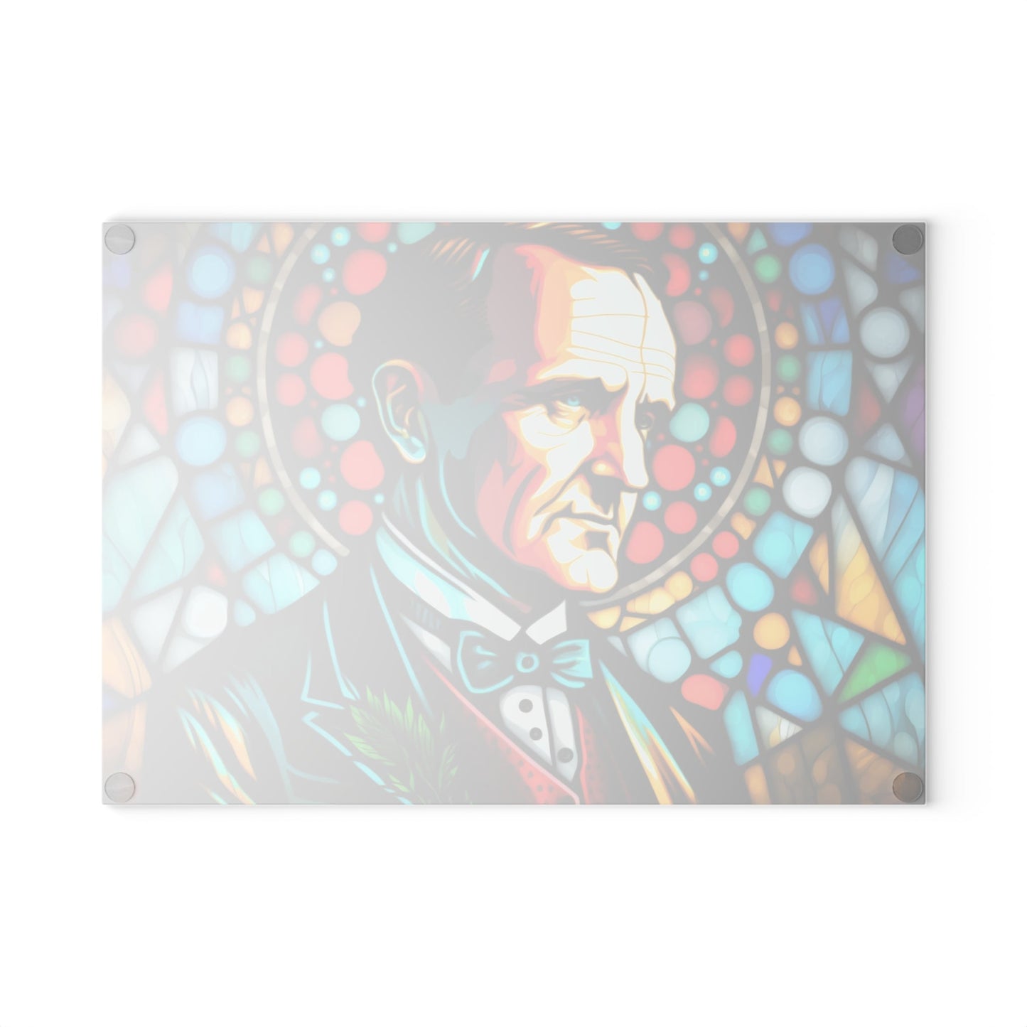 Calvin Coolidge Stained Glass Cutting Board - Premium Patriotic Kitchen Decor