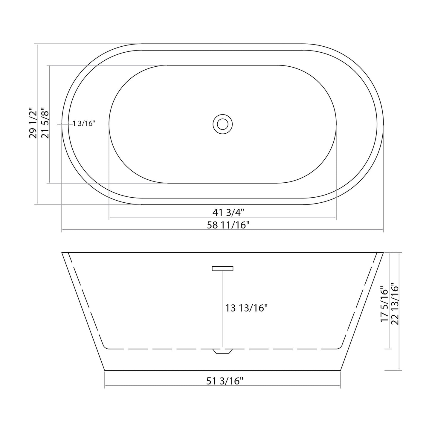 Gloss Freestanding Bathtub With Overflow & Pop Up Drain, Stand Alone Soaking Tub