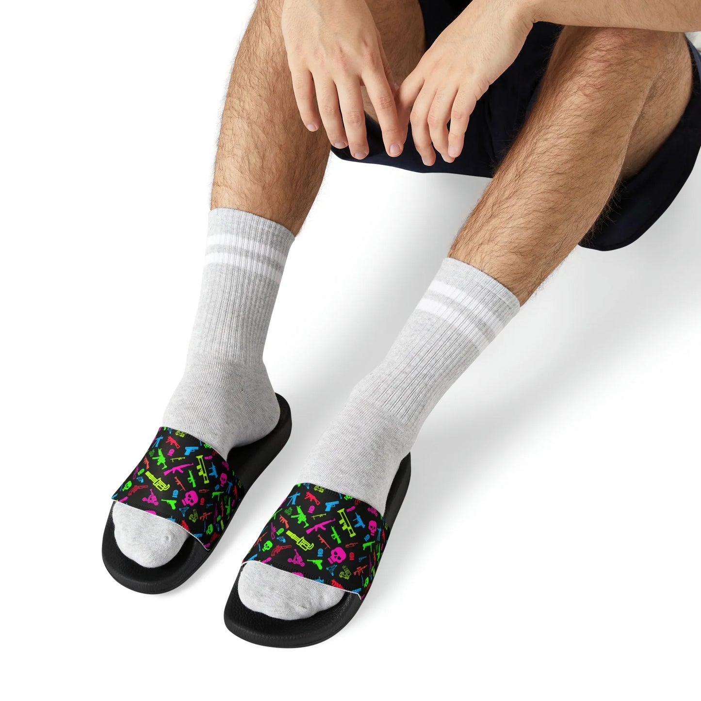 Retro Neon Firearms Sandals