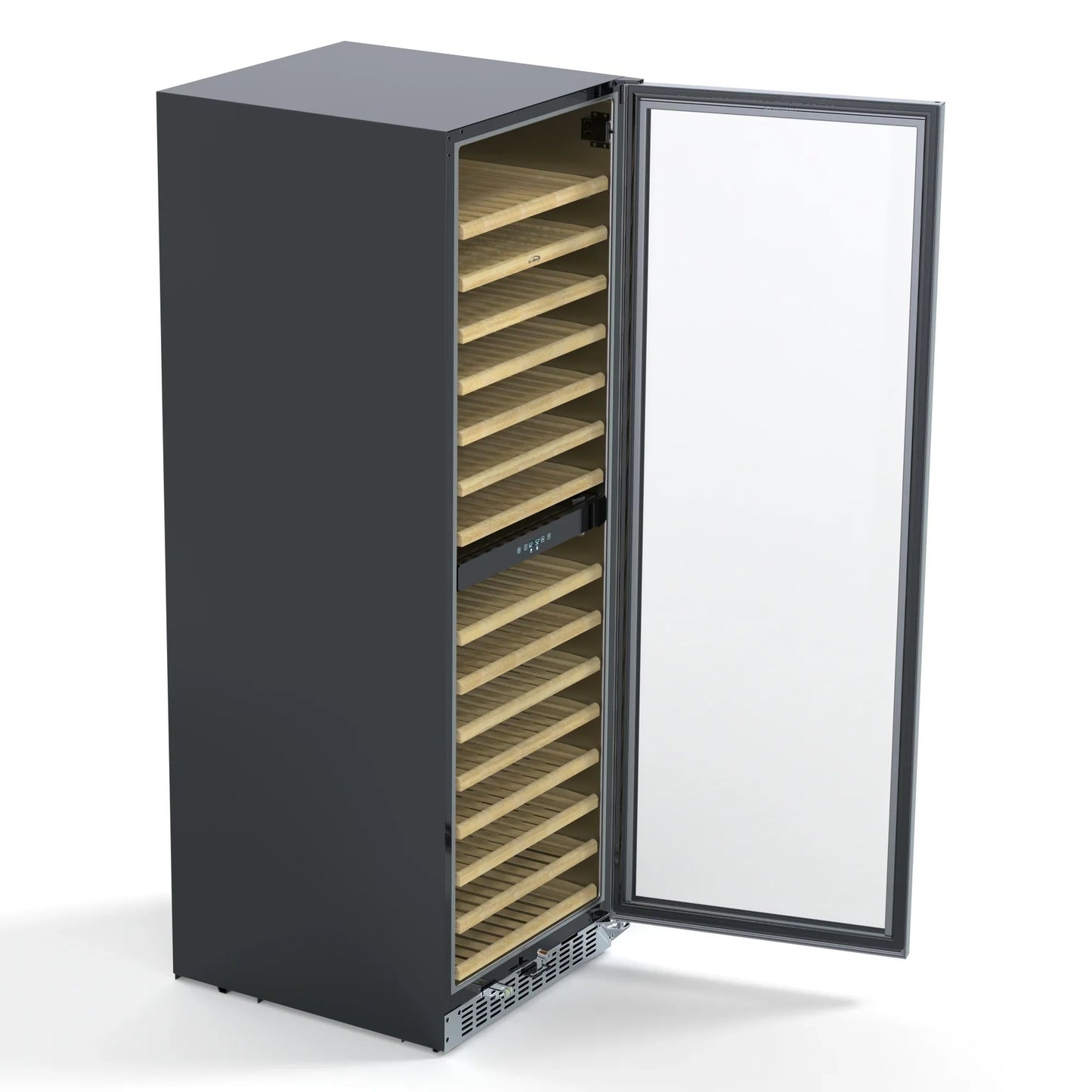 Kool More 23 in. Dual Zone, Full Glass Door, Wine Cooler Refrigerator, Freestanding or Built-In Unit, 15.1 cu ft.
