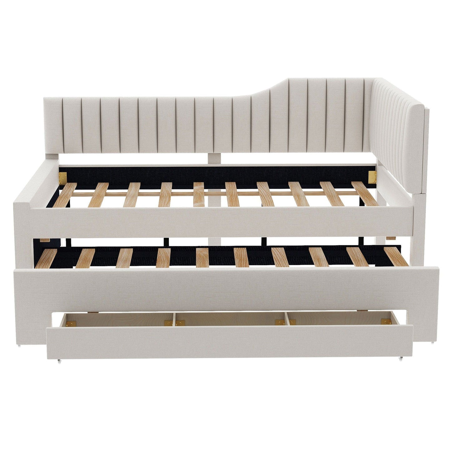 Upholstered Daybed With Trundle And 3 Drawers