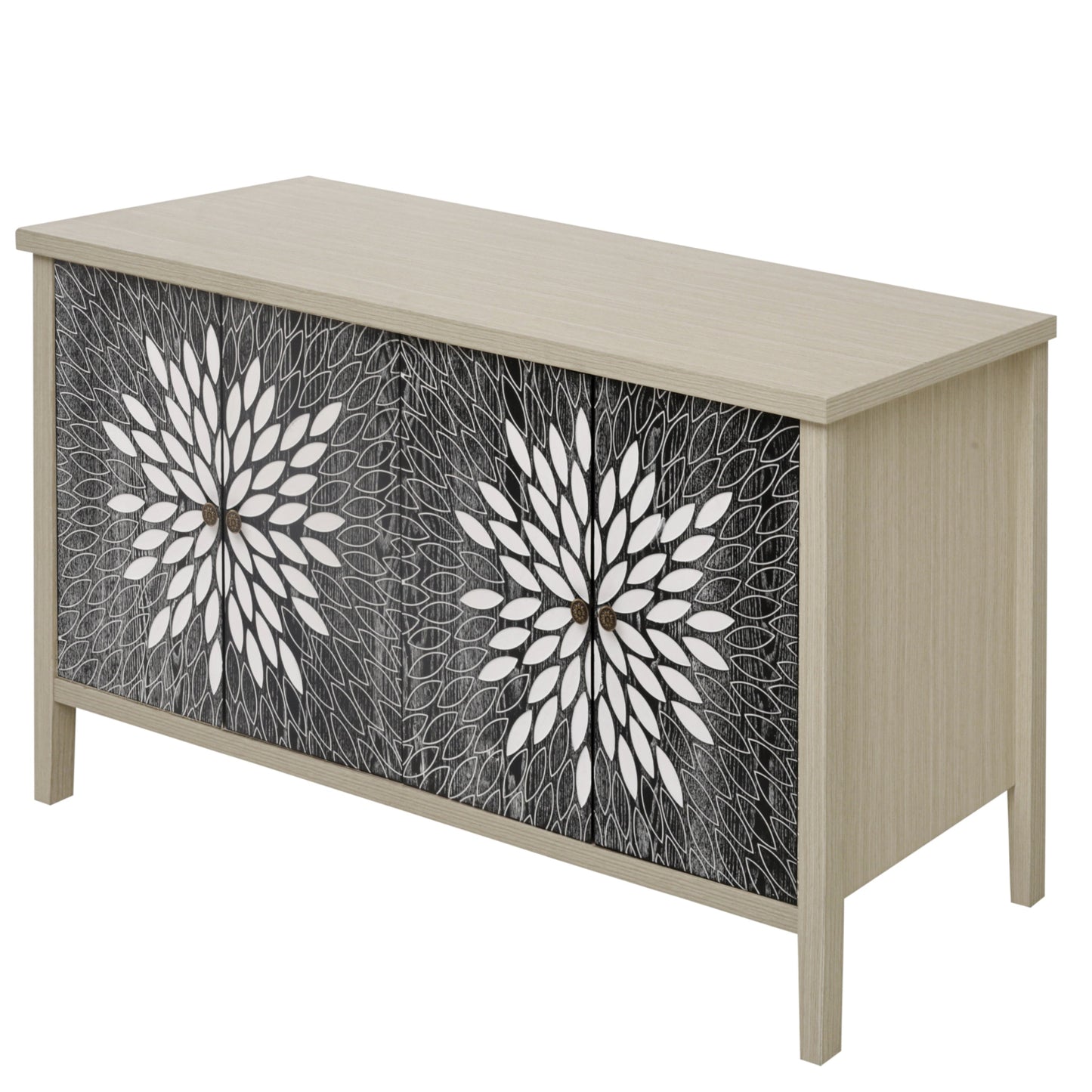 Sideboard Buffet Cabinet with 4 Doors and Adjustable Shelves