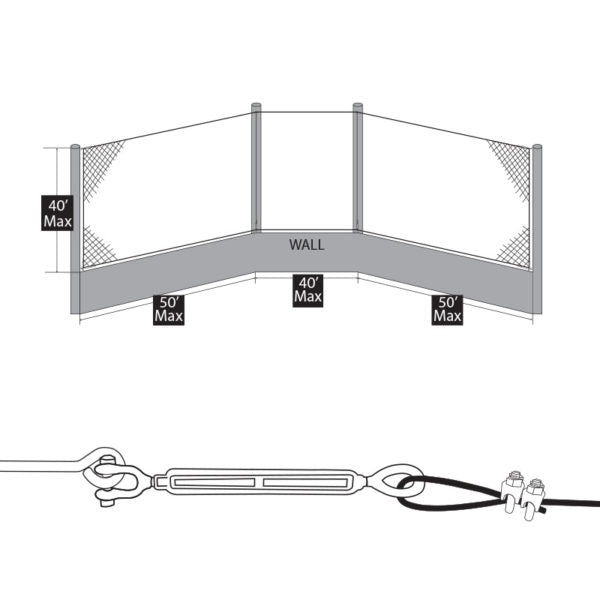 Douglas® Backstop Netting System Hardware Kit for Baseball and Softball