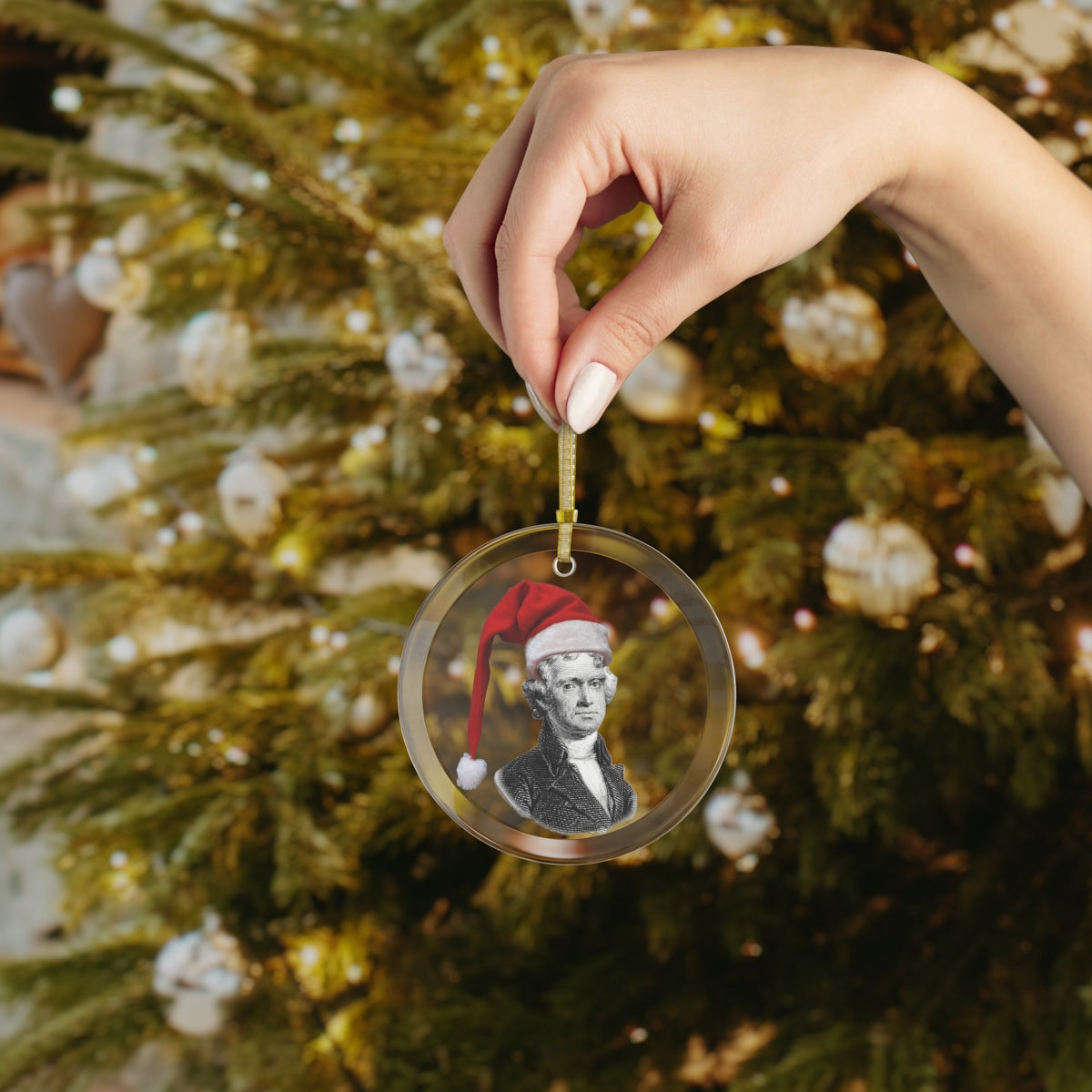 Thomas Jefferson Glass Ornament - 4LibertyShop.com