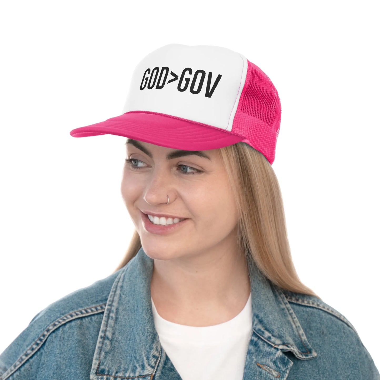 Heavenly Highway Trucker Cap: God Over Government - 4LibertyShop.com