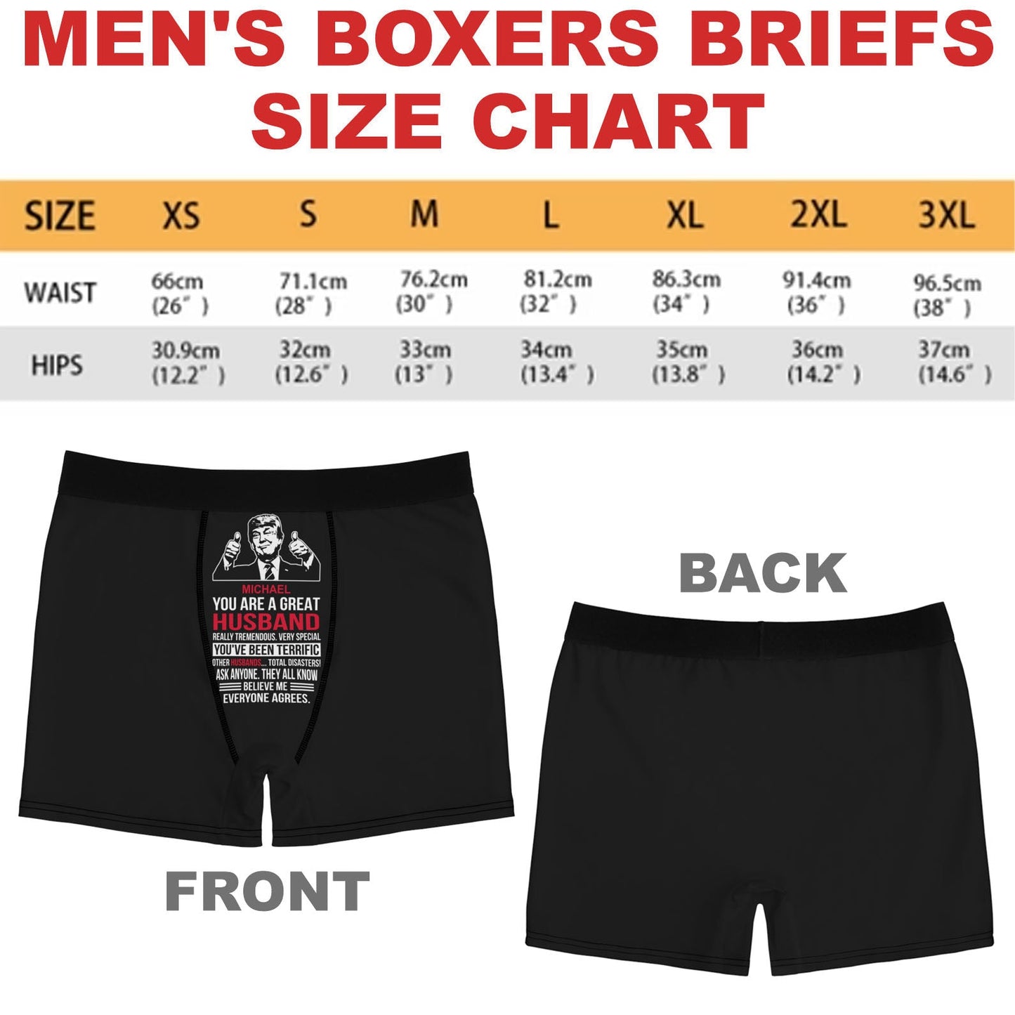 You are Great Husband Boyfriend | Custom Title and Name Trump Boxer Briefs | Personalized Gift for Husband, Valentines Day 680629 - GOP