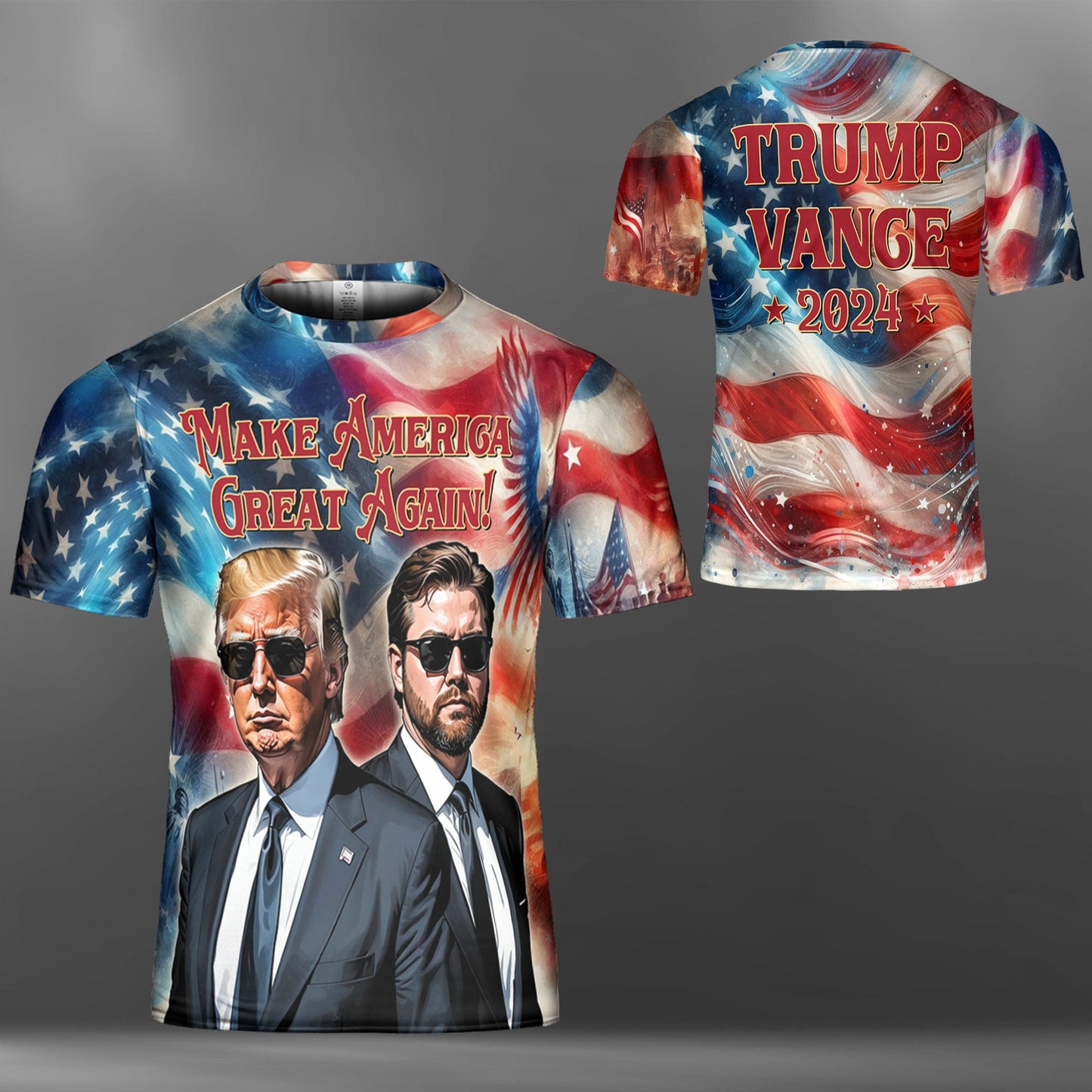 Trump Vance 2024 Make America Great Again | Trump 2024 3D Shirt | JD Vance Shirt | Trump Supporters All-Over Printed T-Shirt C1225 - GOP