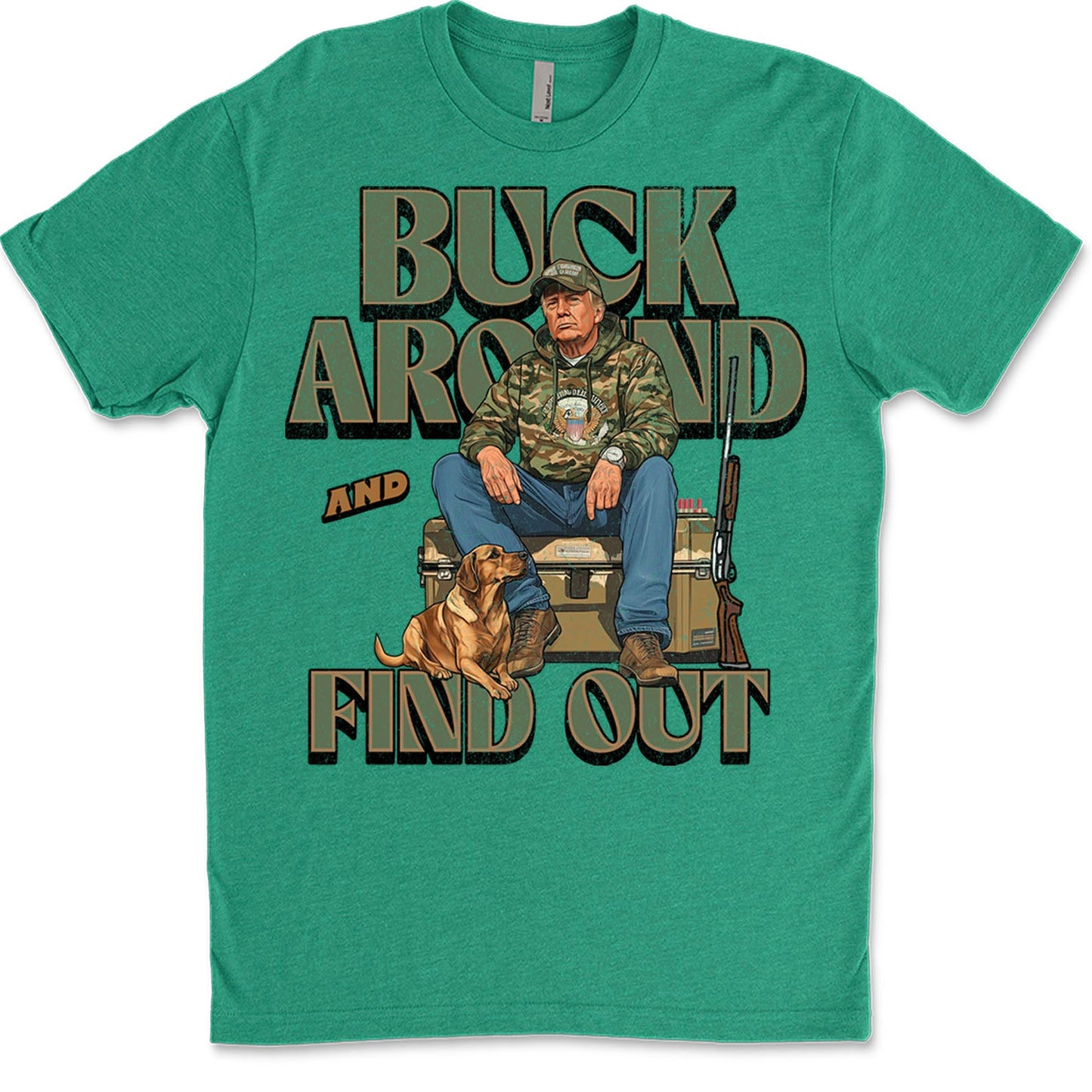 Trump Camo Hunting Shirt, Buck Around and Find Out Republican Outdoorsy Fishing Shirt Dark 681704 - GOP