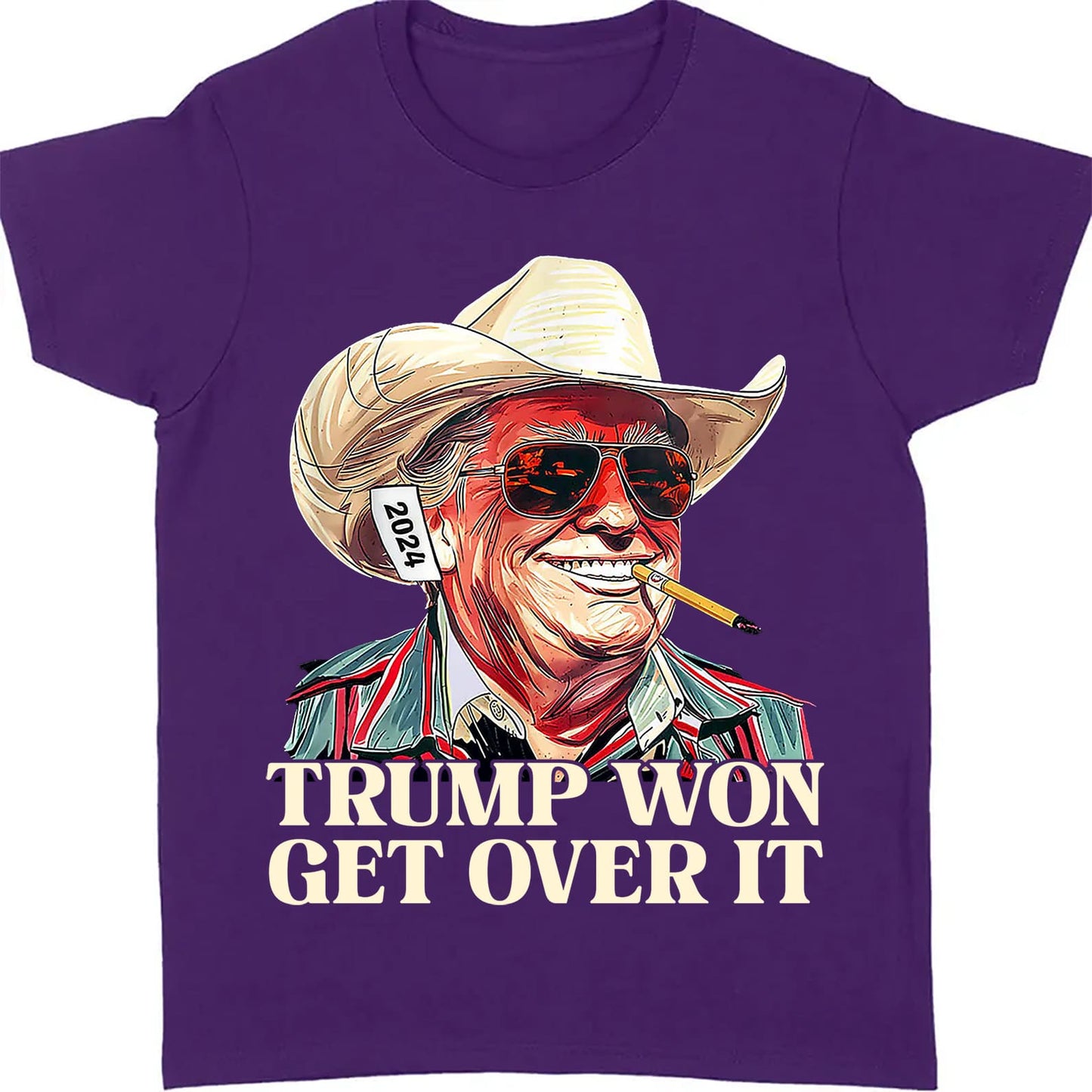 Trump Won Get Over It Shirt, Trump 2024 Shirt, Trump 47th President Shirt Dark T1709 - GOP